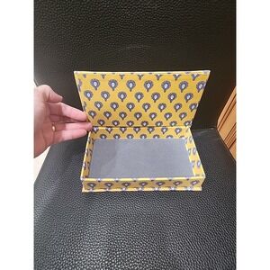 French Provencal Souleiado Fabric Yellow Small Keepsake Box - GOOD CONDITION